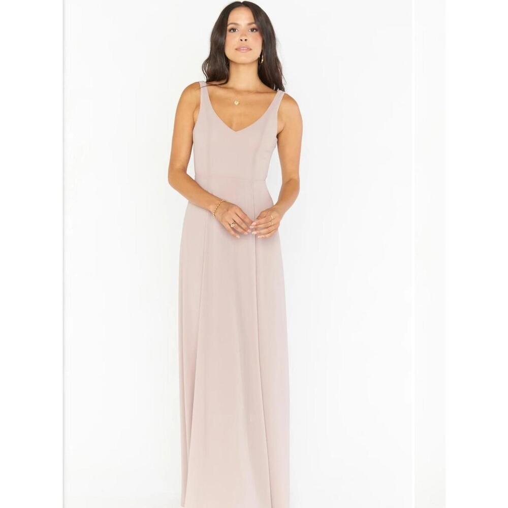 Show Me Your Mumu Jenn Maxi Dress in Tan Nude Color Size Small Bridesmaid Bridal
